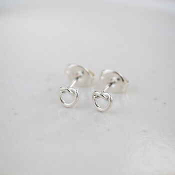 Sterling Silver Mini Studs Love Knot, 2 of 4