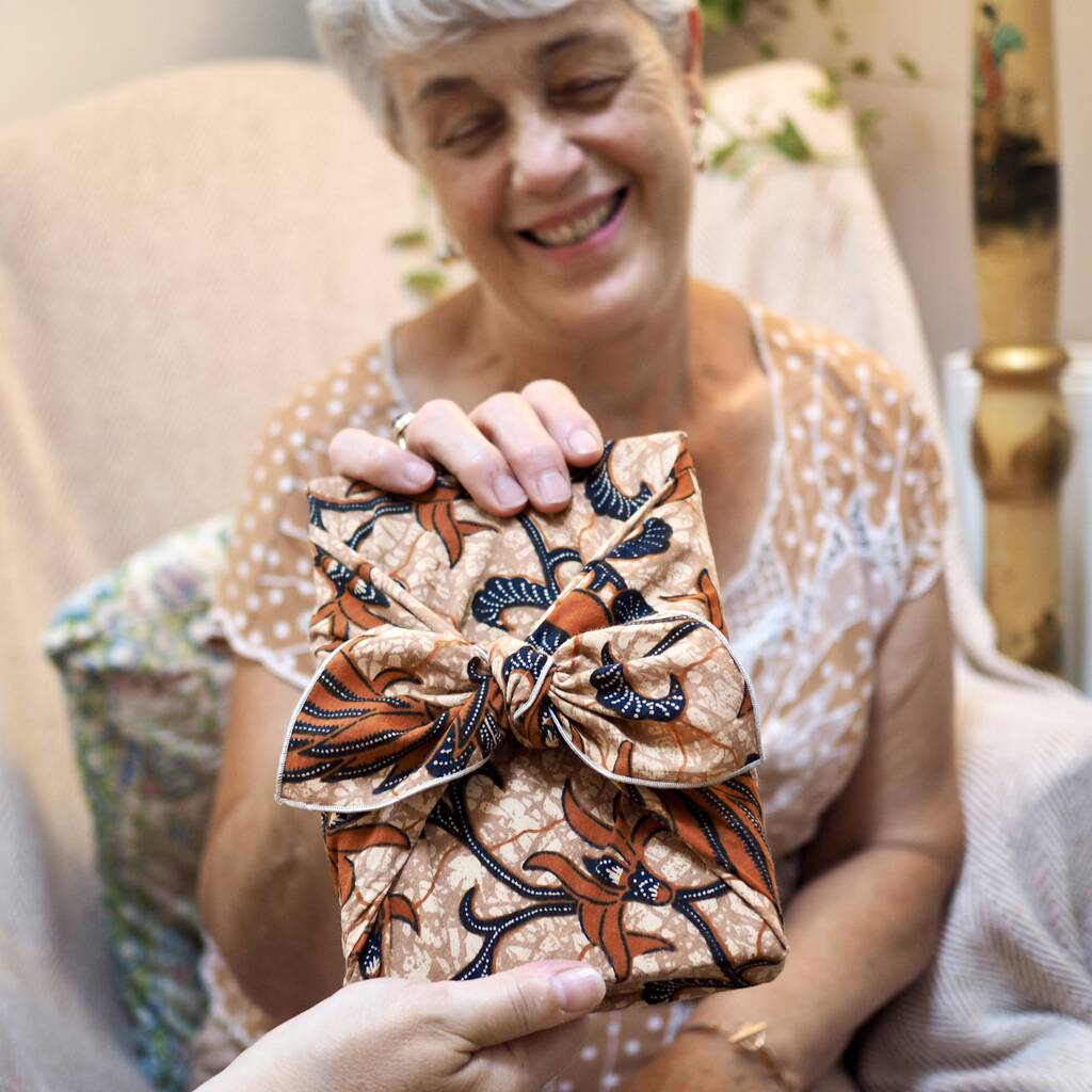 Reusable Recycled Fabric Gift Wrap 'Batik', 1 of 12