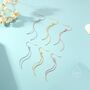 Sterling Silver Minimalist Wave Ear Wire Drop Earrings, thumbnail 5 of 11