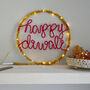 Happy Diwali Recycled Sari Silk Light Hoop, thumbnail 3 of 6