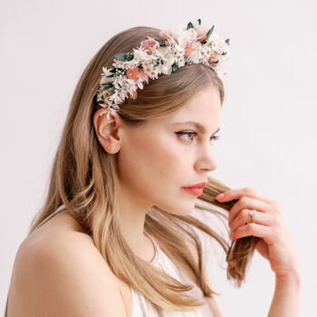 Daisy Dried Flower Crown Wedding Headband, 2 of 7