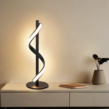 Spiral Bedside Table Desk LED Lamp, 3 of 7