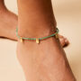 Be In Nature Green Onyx Gold Plated Anklet, thumbnail 2 of 8