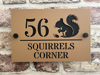 Personalised Squirrel Design House Acrylic Number Sign, 5 of 6