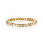 White Topaz Gemstone Paved Gold Band Ring, thumbnail 2 of 6