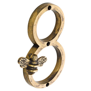 House Numbers With Bee In Antique Brass Finish, 11 of 11