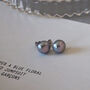 Grey Freshwater Pearl Sterling Silver Stud Earrings, thumbnail 6 of 11