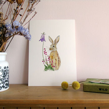 Hare And Bell Heather A5 Giclee Fine Art Print, 2 of 11