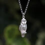 Barn Owl Silver Necklace, thumbnail 3 of 8
