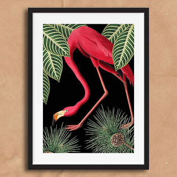 Flamingo Floral Vintage Style Art Print, 4 of 5