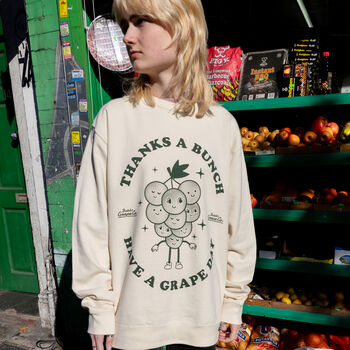 Thanks A Bunch Unisex Vanilla Fruit Logo Sweatshirt, 2 of 4