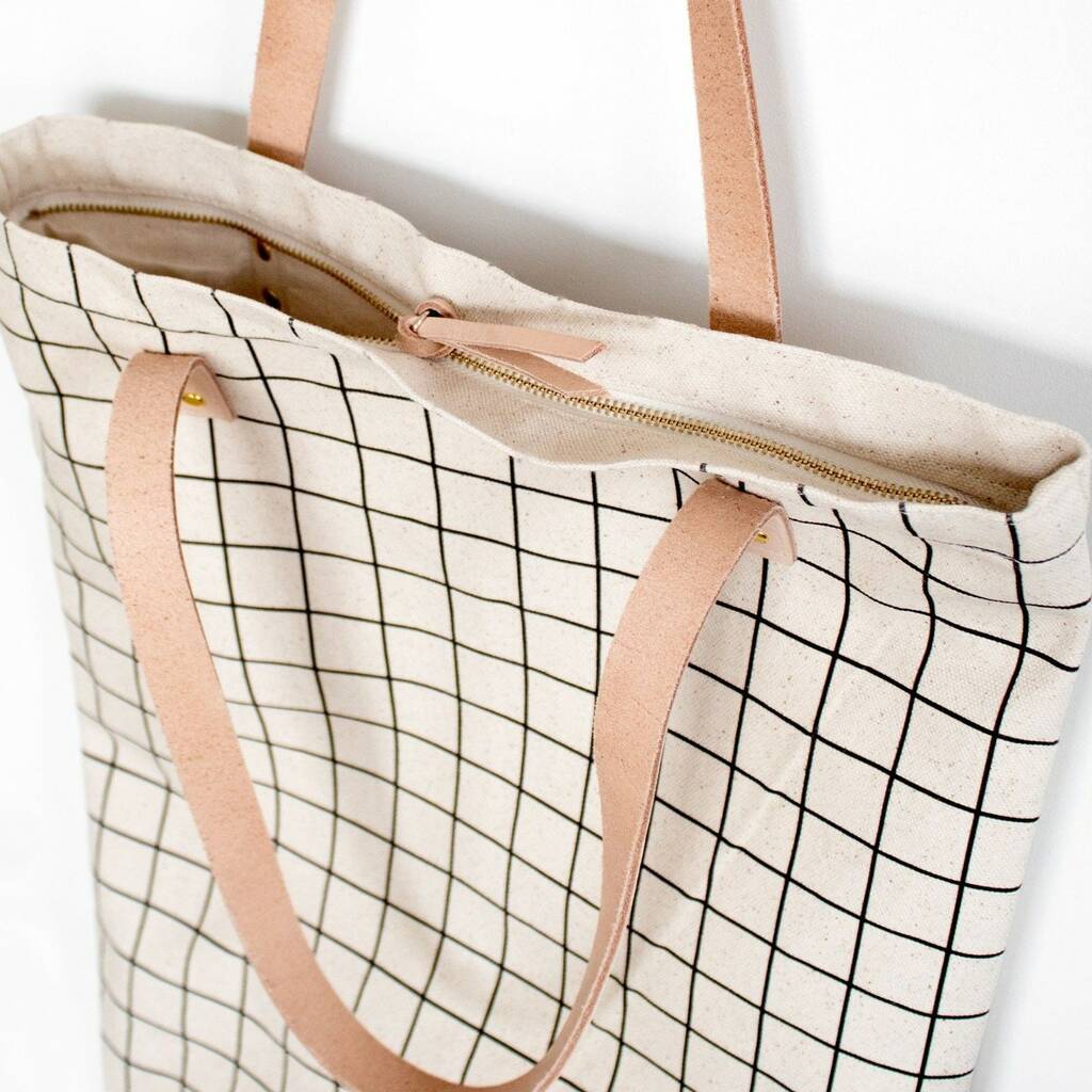 Canvas Tote Bag With Leather Straps By Chilled Indigo Lifestyle Store ...