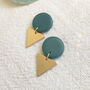 Fliss Forest Green Polymer Clay Earrings, thumbnail 3 of 5