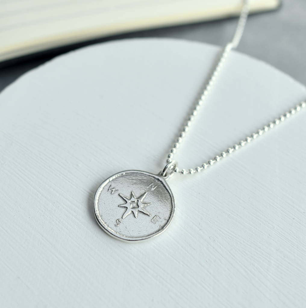 Sterling Silver Compass Necklace By Essentia By Love Lily ...