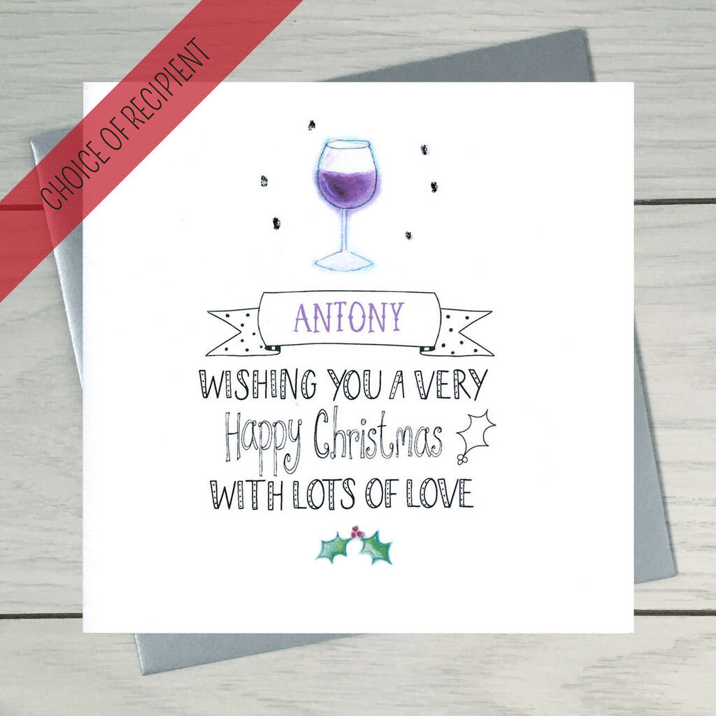 Wine Personalised Christmas Card, 1 of 3