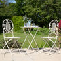 Vintage Cream Bistro Table And Chairs Set, thumbnail 1 of 6