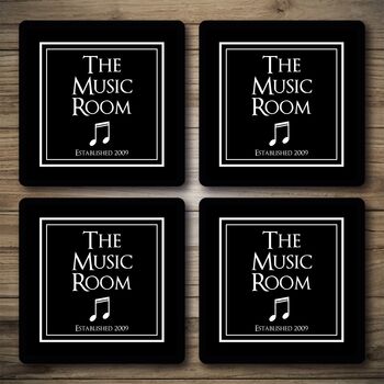 Personalised Bar Runner And Coasters Music Room, 2 of 8