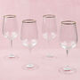 G Decor Set Of Four Aurora Ribbed Gold Wine Glasses, thumbnail 2 of 4