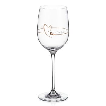 Personalised Golden Heart Wine Glass With Crystals, 5 of 5