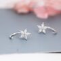 Forget Me Not Flower Cz Huggie Hoop Earrings, thumbnail 5 of 10