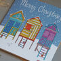 Norfolk Beach Huts Christmas Card, thumbnail 2 of 3
