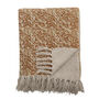 Fringed Recycled Rust Cotton Throw, thumbnail 2 of 3