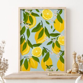Lemon Print Colourful Wall Art, 3 of 3