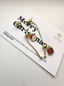 Festive Christmas Santa Drop Earrings, 2 of 7