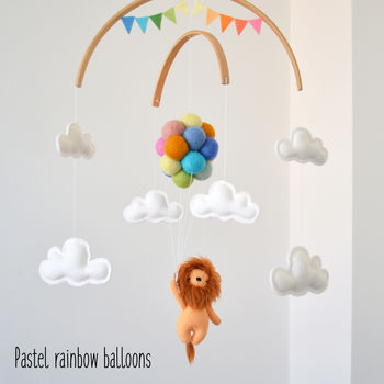 Lion Flying With Balloons Nursery Mobile, 7 of 12