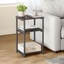 Three Tier Sofa Side Table With Steel Frame, thumbnail 1 of 10