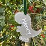 Personalised Dinosaur Acrylic Christmas Decoration, thumbnail 1 of 5