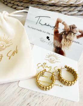 Rose Earrings 18k Gold Plated Pvd Tarnish Free, 2 of 4