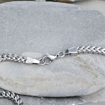 Men's Chunky Wheat Link Stainless Steel Chain, 3 of 8