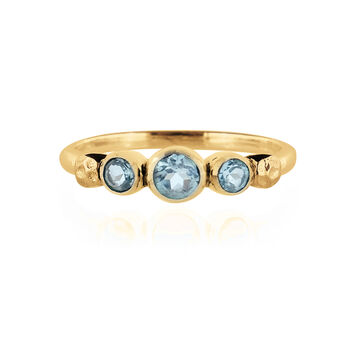Lakshmi Blue Topaz Stacking Ring Silver Or Gold Plated, 5 of 9