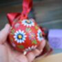 Ceramic Bauble Hand Painted Daisies Perfect Christmas Gift, thumbnail 2 of 6