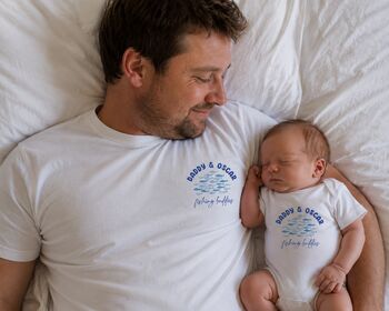Personalised First Father's Day Daddy And Me Matching Set Fishing, 4 of 5