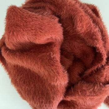 Fuzzy Yarn Soft Knit Stretchy Scarf, 3 of 5