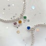 Sterling Silver Family Birthstone Slider Bracelet, thumbnail 2 of 9