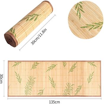 Brown Leaf Bamboo Table Runner, 5 of 9