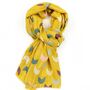 Mustard Retro Tulip Print Scarf, thumbnail 2 of 5
