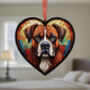 Boxer Stained Glass Effect Heart Suncatcher, thumbnail 5 of 6