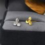 Sterling Silver Hydrangea Flower Stud Earrings, thumbnail 7 of 10