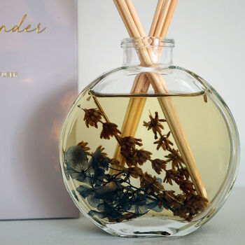 Glass Botanical Reed Diffuser, Rose Or Lavender Scents, 5 of 9
