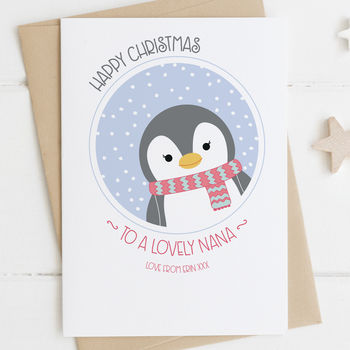 Cute Penguin Christmas Card For Grandma, 4 of 4