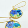 Pressed Blue Flowers Dangle Earrings Silver Or Gold, thumbnail 6 of 11