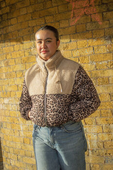 Leopard Print Waterproof And Teddy Mix Jacket, 3 of 7