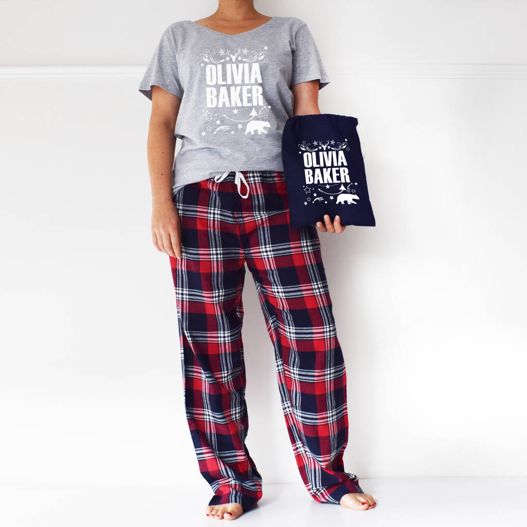 Personalised Bear And Stars Christmas Pyjamas Set By Weasel And Stoat | notonthehighstreet.com