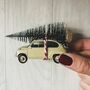 Cream Fiat 500 With Christmas Tree, thumbnail 1 of 2