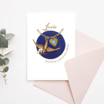 Personalised New Mum / Mum To Be 'Mummy and Me' Birthstone Card, 2 of 4