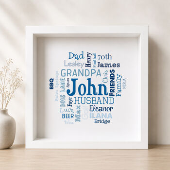 Personalised 70th Birthday Word Art Gift For Him, 2 of 8